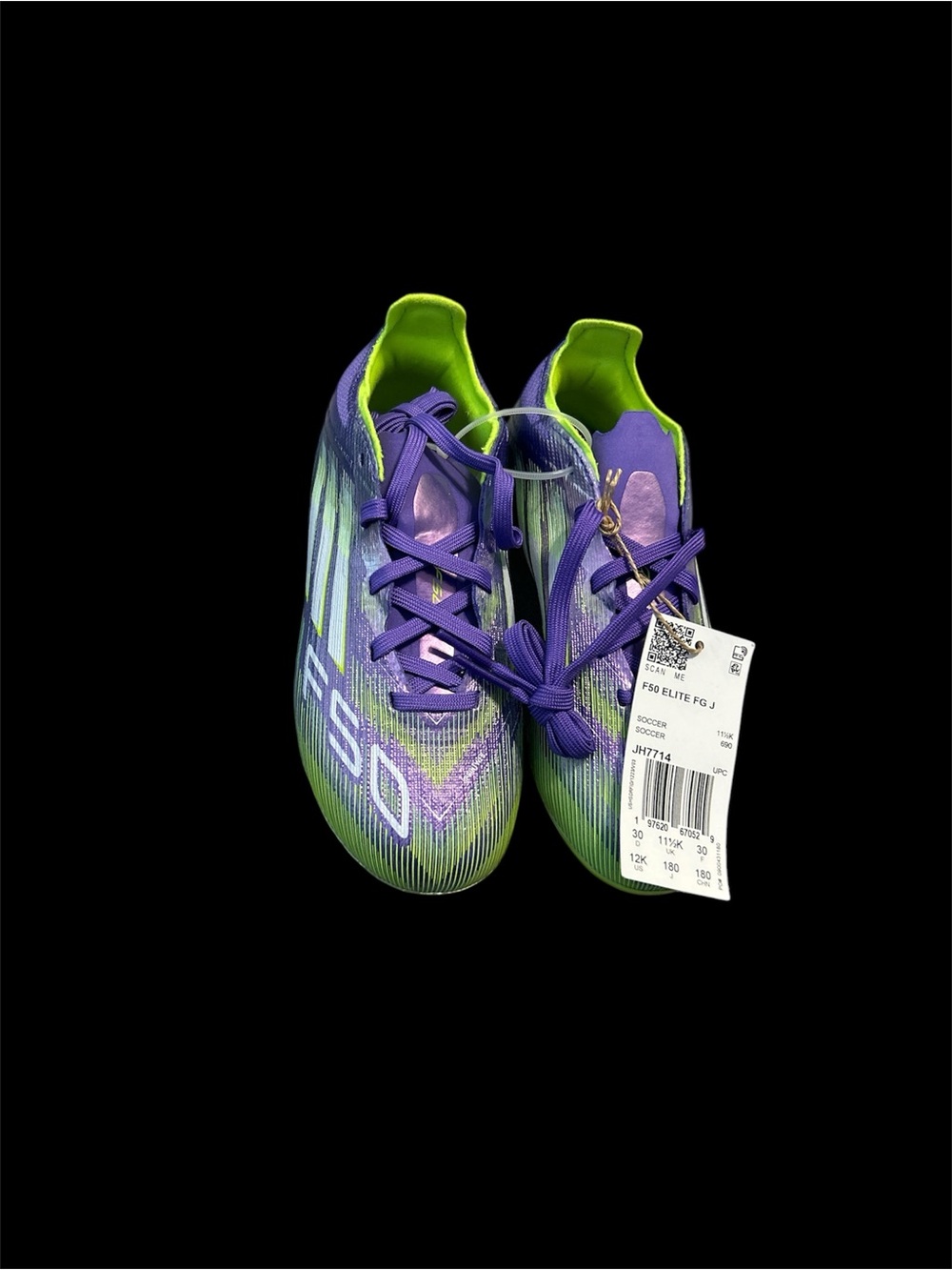 adidas Kids Soccer Shoes F50 SZ 12k - Purple & Lime